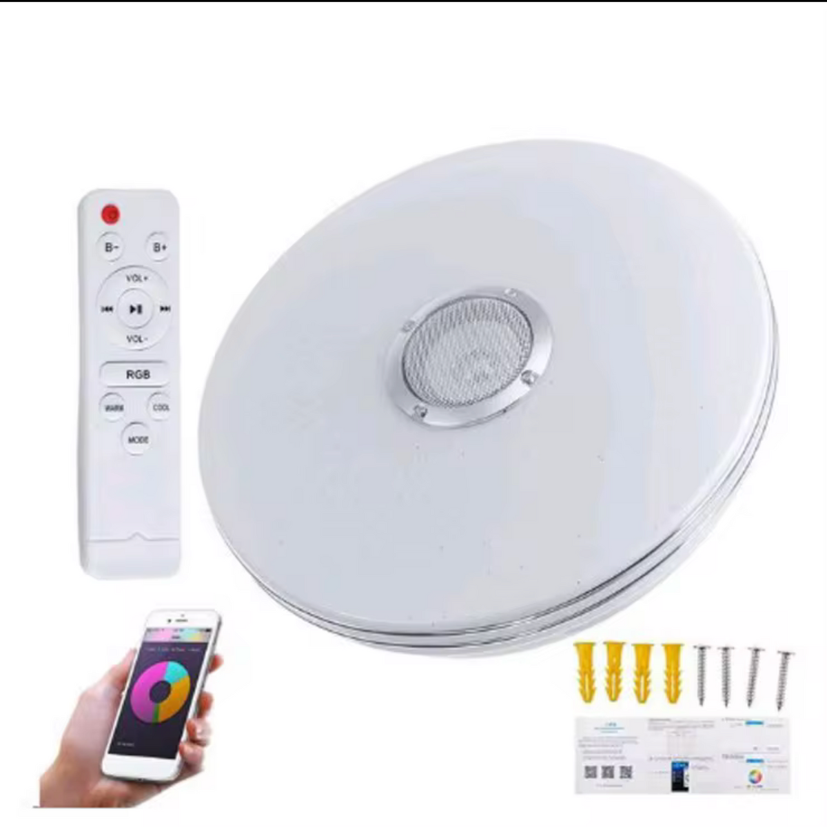 Multi-color spotlight equipped with a Bluetooth speaker (Controlled with mobile phone)
